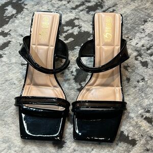 Black Patent Sandal Heel